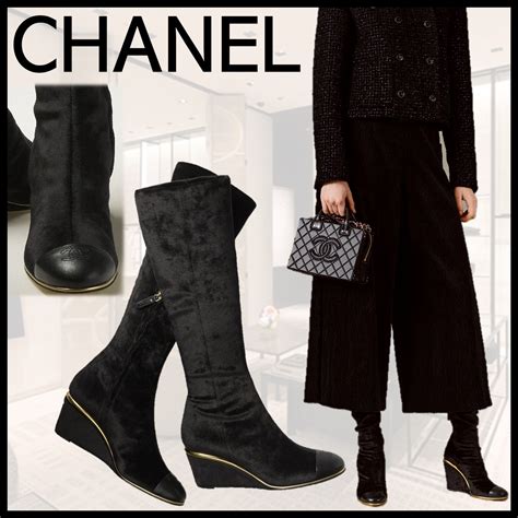 chanel boots 2022|chanel black canvas heel boots.